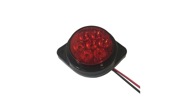 115412 Πλευρικά Φώτα Όγκου Φορτηγών FLAT BULLET LED 7 SMD DC 24V Αδιάβροχο IP66 Κόκκινο