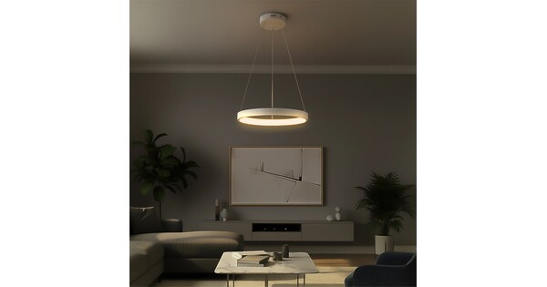 kelvo® NEMESIS KLV-101-0209 Κρεμαστό Φωτιστικό Οροφής LED 45W 4500lm 180° AC 220-240V IP20 Ρυθμιζόμενο Λευκό CCT με Χειριστήριο από 2700K έως 6000K Dimmable - Lumileds SMD Chip - Λευκό Ματ - Μ60 x Π60 x Υ4cm - 3 Χρόνια Εγγύηση
