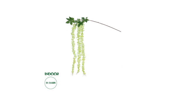 Artificial Garden GREEN WISTERIA FLOWER BRANCH 21520 Τεχνητό Διακοσμητικό κλαδί Βιστέρια Πράσινο Φ45 x Υ120cm