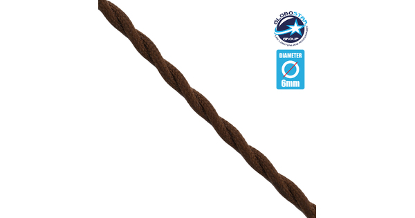 77626 Πλεκτό Υφασμάτινο Καλώδιο 2 x 0.75mm² Καφέ