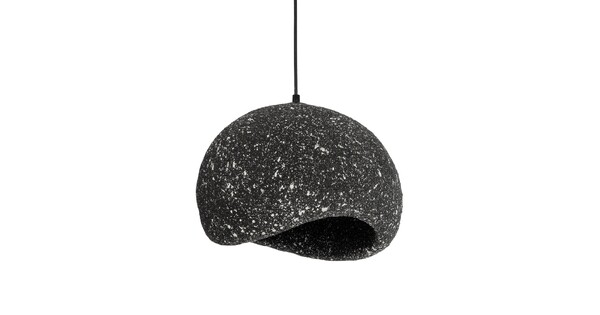 STONE 204-0194 Μοντέρνο Κρεμαστό Φωτιστικό Καμπάνα Μονόφωτο 1 x E27 IP20 Μαύρο Με Λευκό Πολυστερίνη με Ρητίνη - Μ35 x Π31 x Υ26cm