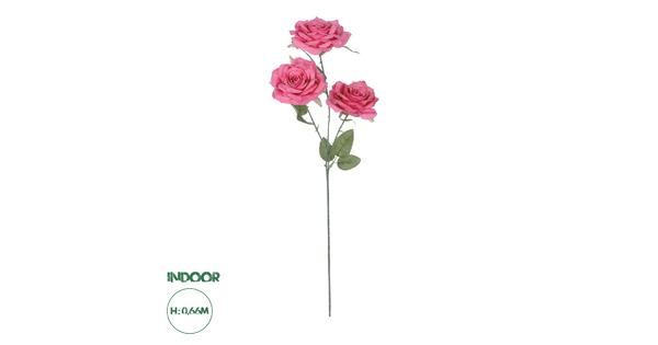 Artificial Garden  HOT PINK ROSE BRANCH 21135 Τεχνητό Διακοσμητικό Κλαδί Τριαντάφυλλο Έντονο Ροζ Y85cm