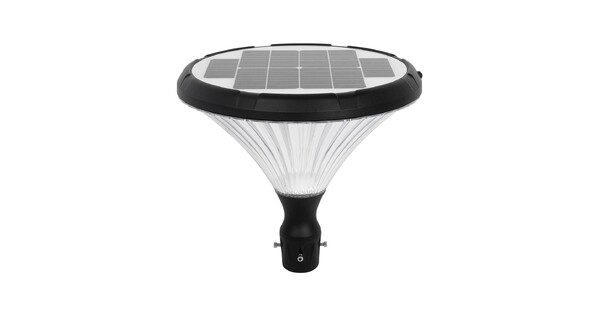 SQUARE 90503 Φωτιστικό Κεφαλής Post Top Πλατείας/Πάρκου/Κήπου LED 40W 1600lm 120° DC 5V με Ενσωματωμένο Φωτοβολταϊκό Panel 5V 25W & Επαναφορτιζόμενη Μπαταρία Li-ion 3.2V 30000mAh με Αισθητήρα Κίνησης-Ημέρας-Νύχτας Αδιάβροχο IP65 Θερμό Λευκό 2700K - Sanan SMD Chip - Γκρι Ανθρακί Ματ - Μ54