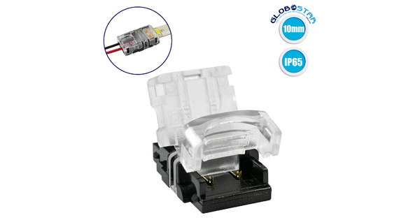 70720 Αδιάβροχος Ταχυσύνδεσμος Ένωσης IP65 - Strip To Cable Connector για Ένωση 1 x Μονόχρωμης Αδιάβροχης Ταινίας LED Πλάτους 10mm με 1 x Καλώδιο Τροφοδοσίας