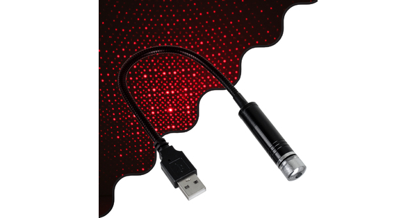 81846 Διακοσμητικό Φωτιστικό Ειδικών Φωτορυθμικών Εφέ PARTY Disco LASER DC 5V με Καλώδιο Τροφοδοσίας USB Κόκκινο IP20 Μ1.4 x Π1.4 x Υ27cm