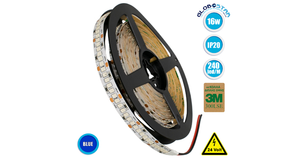70246 Ταινία LED SMD 2835 5m 16W/m 240LED/m 1920 lm/m 120° DC 24V IP20 Μπλε
