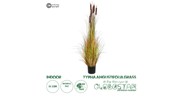 Artificial Garden TYPHA ANGUSTIFOLIA GRASS 20114 Τεχνητό Διακοσμητικό Φυτό Γρασίδι της Τύφας Υ150cm