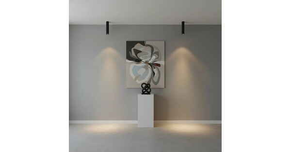 kelvo® DUCT KLV-101-0051 Φωτιστικό Downlight Σποτ για Λάμπα MR16 με Ντουί GU10 AC 220-240V IP20 - Μαύρο Ματ - Μ6 x Π6 x Υ30cm
