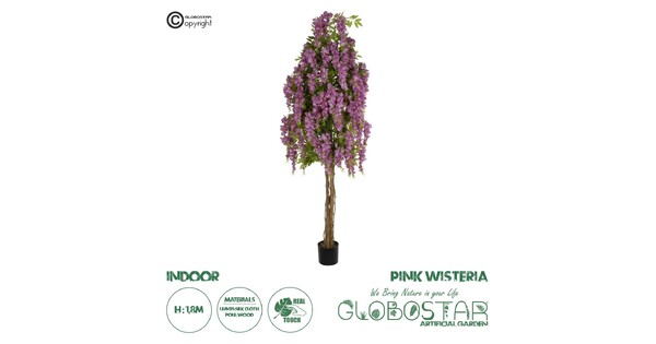 Artificial Garden WISTERIA PINK 20681 Τεχνητό Διακοσμητικό Δέντρο Ροζ Βιστερία Μ60 x Π60 x Υ180cm
