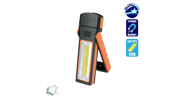 Φορητός Φακός LED με Περιστρεφόμενο Πάνω Μέρος και Πλαϊνό COB  07014