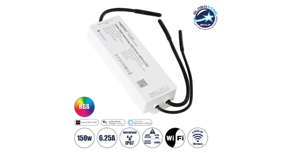 71442 WP5-P150V24 Mi-Light Ασύρματο RF 2.4Ghz Smart Controller LED Driver Wireless WiFi 1 Καναλιού 1 x 6.25A για RGB Προϊόντα LED Max 150W 6.25A - AC 100-240V σε DC 24V - Αδιάβροχο IP67 Μ22.5 x Π7.3 x Υ3.5cm - 5 Years Warranty