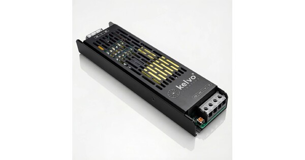 kelvo® ILUMA KLV-107-0011 Slim Τροφοδοτικό/Μετασχηματιστής Class I PELV 400W 33A AC 220-240V σε DC 12V IP20 - Γκρι Ανθρακί Ματ - Μ22.3 x Π5.9 x Υ2.8cm - 5 Χρόνια Εγγύηση