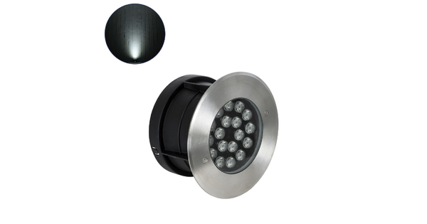 UNDERGROUND-SINA 90572 Χωνευτό Φωτιστικό Σποτ Δαπέδου LED 18W 1710lm 15° DC 24V Αδιάβροχο IP68 Φ20 x Υ11cm Φυσικό Λευκό 4500K - Ανοξείδωτο Ατσάλι - 3 Χρόνια Εγγύηση