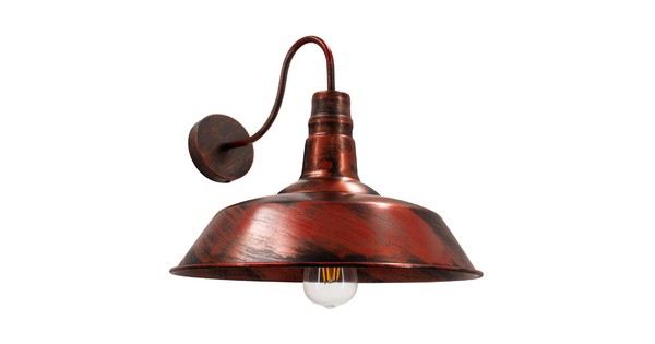 Vintage Industrial Φωτιστικό Τοίχου Απλίκα Μονόφωτο Καφέ Σκουριά Μεταλλικό Καμπάνα Φ36  SORD IRON RUST 01052