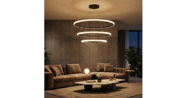 kelvo® DIAMOND KLV-101-0239 Κρεμαστό Φωτιστικό Οροφής LED 120W 12000lm 180° AC 220-240V IP20 Ρυθμιζόμενο Λευκό CCT με Χειριστήριο από 2700K έως 6000K Dimmable - Lumileds SMD Chip - Μαύρο Ματ - Μ80 x Π80 x Υ80cm - 3 Χρόνια Εγγύηση