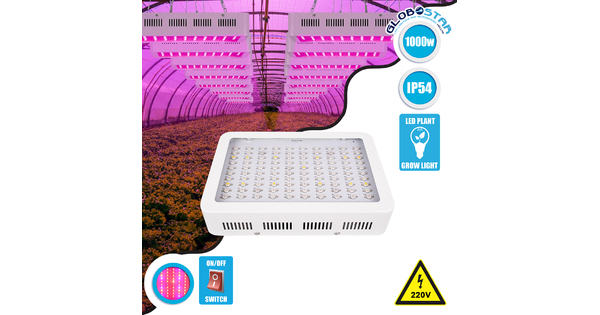85950 Grow Light Full Spectrum LED Φωτιστικό Ανάπτυξης Φυτών Θερμοκηπίου SMD 2835 1000W 160° AC230V IP54 Εσωτερικού Χώρου για Κάλυψη Επιφάνειας 1.5m x 1.5m Πλήρους Φάσματος Φωτισμού