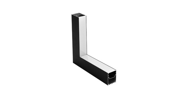 ALP-CORNER-IN90 BRIGHTRAIL 61781 Επιφανειακό / Κρεμαστό Προφίλ Αλουμινίου Γωνία με Λευκό Γαλακτερό Πατητό Κάλυμμα για Ταινίες LED IP20 - Μαύρο Ματ - Μ30 x Π5 x Υ7.5cm