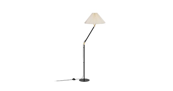 FLY 204-0127 Μοντέρνο Eπιδαπέδιο Φωτιστικό Μονόφωτο 1 x E27 IP20 Μαύρο & Χρυσό Μέταλλο με Μπεζ Ύφασμα - Μ38 x Π38 x Υ155cm