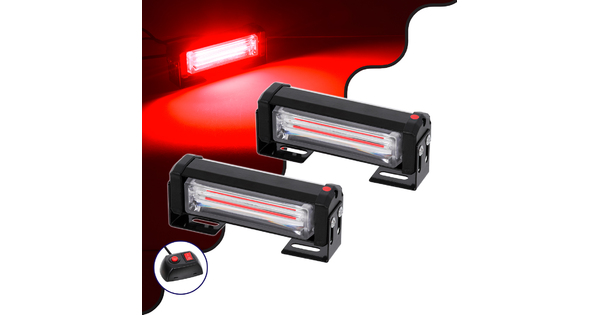 85024 PRO Series ΣΕΤ 2 x Μπάρες Σήμανσης Οχήματος Πυροσβεστικής για Αυτοκίνητα & Φορτηγά 13 Προγραμμάτων Φωτισμού STROBE LED CREE CXB COB 18W DC 10-30V Αδιάβροχο IP65 Κόκκινο