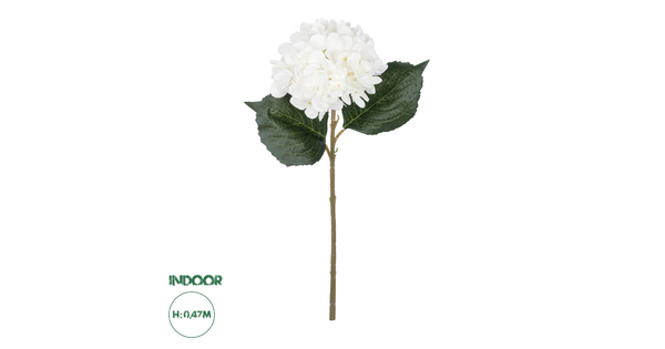 Artificial Garden WHITE HYDRANGEA BRANCH 21173 Τεχνητό Διακοσμητικό Κλαδί Ορτανσίας Λευκό  Y47cm