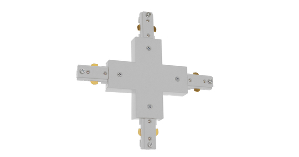  S-40051 Διφασικός Connector 3 Καλωδίων Συνδεσμολογίας Cross (+) για Λευκή Ράγα Οροφής