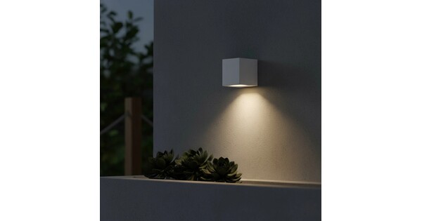 kelvo® BURANO KLV-101-0020 Φωτιστικό Τοίχου / Απλίκα για Λάμπα MR16 με Ντουί GU10 AC 220-240V Αδιάβροχο IP65 - Λευκό Ματ - Μ8 x Π8 x Υ7cm