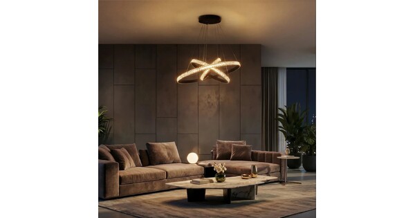 kelvo® DIAMOND KLV-101-0237-V2 Κρεμαστό Φωτιστικό Οροφής LED 100W 10000lm 180° AC 220-240V IP20 Ρυθμιζόμενο Λευκό CCT με Χειριστήριο από 2700K έως 6000K Dimmable - Lumileds SMD Chip - Μαύρο Ματ - Μ60 x Π60 x Υ60cm - 3 Χρόνια Εγγύηση