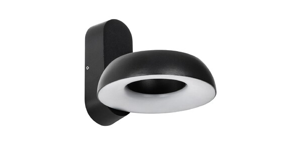 LINEART GLB-103-0037 Φωτιστικό Τοίχου / Απλίκα LED 12W 1080lm 120° AC 220-240V Αδιάβροχο IP65 Θερμό Λευκό 2700K - Sanan SMD Chip - Μαύρο Ματ - Μ16 x Π20 x Υ15cm - 3 Χρόνια Εγγύηση