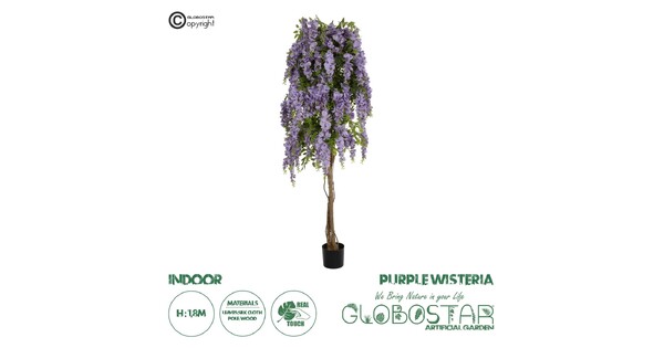 Artificial Garden WISTERIA PURPLE 20682 Τεχνητό Διακοσμητικό Δέντρο Μωβ Βιστερία Μ60 x Π60 x Υ180cm