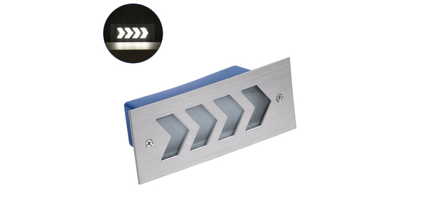 WALLLIGHT-ARINA 90671 Χωνευτό Φωτιστικό Τοίχου LED 6W 690lm 120° DC 24V Αδιάβροχο IP67 Μ17 x Π7 x Υ5.5cm Φυσικό Λευκό 4500K - Ανοξείδωτο Ατσάλι - 3 Years Warranty