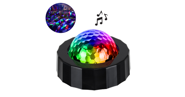 81844 Φορητό Διακοσμητικό Φωτιστικό Ειδικών Φωτορυθμικών Εφέ PARTY Disco LED 3W DC 5V 300mAh Επαναφορτιζόμενο - Sound Activated - Καλώδιο Τροφοδοσίας USB - Βάση με Μαγνήτη - Πολύχρωμo RGB IP20 Μ7.5 x Π7.5 x Υ4.5cm