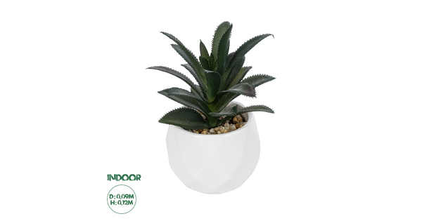 Artificial Garden SUCCULENT ALOE POTTED PLANT 20983 Διακοσμητικό Φυτό Αλόης Φ9 x Υ12cm