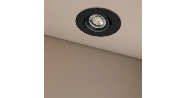 kelvo® OMEGA KLV-101-0036 Χωνευτό Κινούμενο Φωτιστικό Downlight Σποτ για Λάμπα MR16 με Ντουί GU10 AC 220-240V IP20 - Μαύρο Ματ - Μ10.5 x Π10.5 x Υ2.2cm / Q7.5cm