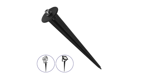 75593 Universal Βάση Κήπου Αλουμινίου Καρφωτή - Δαπέδου για Φωτιστικά & Προβολάκια Κήπου Ασημί