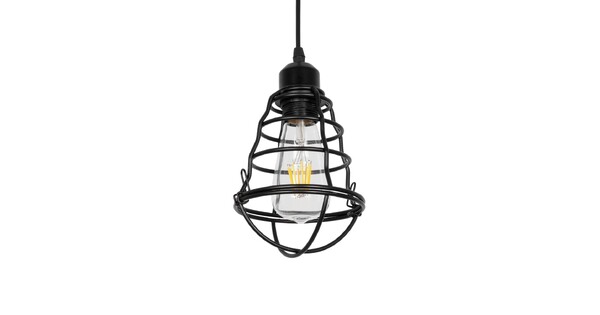 ALDO 999-0096 Vintage Κρεμαστό Φωτιστικό Οροφής με Ντουί 1 x E27 AC 220-240V IP20 - Μαύρο - Μ15 x Π15 x Υ24cm