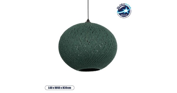SOLEI 205-0013 Boho Κρεμαστό Φωτιστικό Οροφής με Ντουί 1 x E27 AC 220-240V IP20 - Πράσινο - M40 x Π40 x Υ45cm