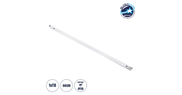 TUBATO 60148 Μεταλλικό Σκαφάκι για 1 x Λάμπα 90CM T8 G13 LED AC 220-240V IP20 Μ90 x Π3.4 x Υ4.3cm - 5 Χρόνια Εγγύηση