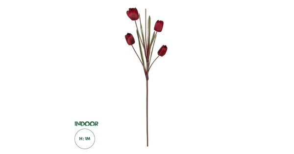 Artificial Garden RED TULIP BRANCH 21309 Τεχνητό Διακοσμητικό Κλαδί Κόκκινη Τουλίπα Y100cm