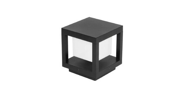 PRISM GLB-103-0017 Φωτιστικό Κολωνάκι Κήπου LED 10W 900lm 90° AC 220-240V Αδιάβροχο IP65 Θερμό Λευκό 2700K - Sanan SMD Chip - Μαύρο Ματ - Μ15 x Π15 x Υ16cm - 3 Χρόνια Εγγύηση