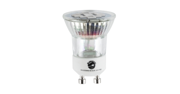 76009 Σποτ LED GU10 MR11 4W 300lm 120° AC 85-265V με Λευκό Γαλακτερό Γυαλί Κόκκινο - 2 Χρόνια Εγγύηση