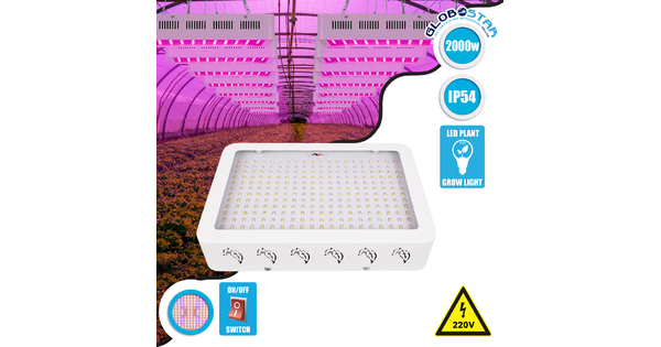 85952 Grow Light Full Spectrum LED Φωτιστικό Ανάπτυξης Φυτών Θερμοκηπίου SMD 2835 2000W 160° AC230V IP54 Εσωτερικού Χώρου για Κάλυψη Επιφάνειας 3m x 3m Πλήρους Φάσματος Φωτισμού