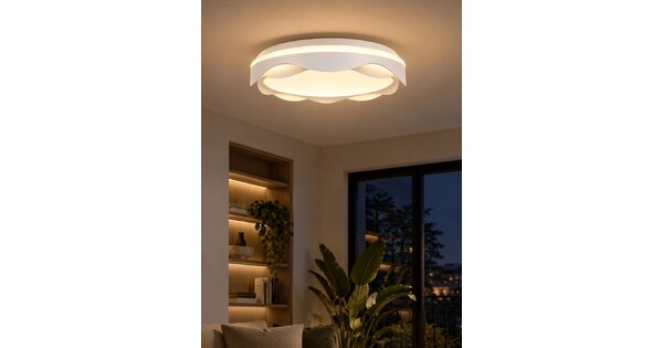 LOTUS GLB-101-0101-V2 Μοντέρνο Φωτιστικό Οροφής LED 72W 7200lm 120° AC 220-240V IP20 Ρυθμιζόμενο Λευκό CCT με Χειριστήριο από 2700K έως 6000K Dimmable - Lumileds SMD Chip - Λευκό Ματ - Μ50 x Π50 x Υ9.5cm - 3 Χρόνια Εγγύηση
