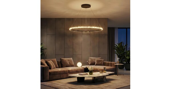 kelvo® DIAMOND KLV-101-0231 Κρεμαστό Φωτιστικό Οροφής LED 67W 6700lm 180° AC 220-240V IP20 Ρυθμιζόμενο Λευκό CCT με Χειριστήριο από 2700K έως 6000K Dimmable - Lumileds SMD Chip - Μαύρο Ματ - Μ80 x Π80 x Υ3cm - 3 Χρόνια Εγγύηση