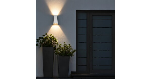 kelvo® FLUX KLV-101-0121 Μοντέρνο Φωτιστικό Τοίχου - Απλίκα LED 6W 750lm 30° AC 220-240V Αδιάβροχο IP65 Θερμό Λευκό 2700K - Bridgelux COB Chip & TÜV SÜD Driver - Λευκό Ματ - Μ5 x Π8.5 x Υ17cm - 5 Χρόνια Εγγύηση