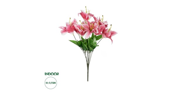 Artificial Garden PINK LILY BOUQUET 21314 Τεχνητό Διακοσμητικό Μπουκέτο Ροζ Κρίνα Y55cm