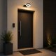 LINEART GLB-103-0037 Φωτιστικό Τοίχου / Απλίκα LED 12W 1080lm 120° AC 220-240V Αδιάβροχο IP65 Θερμό Λευκό 2700K - Sanan SMD Chip - Μαύρο Ματ - Μ16 x Π20 x Υ15cm - 3 Χρόνια Εγγύηση - 7