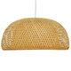 Vintage Κρεμαστό Φωτιστικό Οροφής Μονόφωτο Καφέ Ξύλινο Bamboo Φ60  BERMUDA 01627 - 4