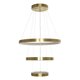 NEMESIS TRIO 61169-DECO Μοντέρνο Κρεμαστό Φωτιστικό Οροφής LED 100W 12123lm 360° AC 220-240V IP20 Ρυθμιζόμενο Λευκό CCT με Χειριστήριο από 2700K έως 6000K Dimmable - Lumileds SMD Chip - Χρυσό Βούρτσας - Μ60 x Π60 x Υ60cm - 3 Χρόνια Εγγύηση - 5