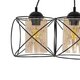 GLINDER 201-0141 Vintage Κρεμαστό Φωτιστικό Οροφής με Ντουί 3 x E27 AC 220-240V IP20 - Μαύρο & Μελί - Μ53 x Π25 x Υ23cm - 6