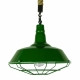 Vintage Industrial Κρεμαστό Φωτιστικό Οροφής Μονόφωτο Πράσινο Λευκό Μεταλλικό Καμπάνα Πλέγμα με Μπεζ Σχοινί Φ36  ELEDA 01408 - 3